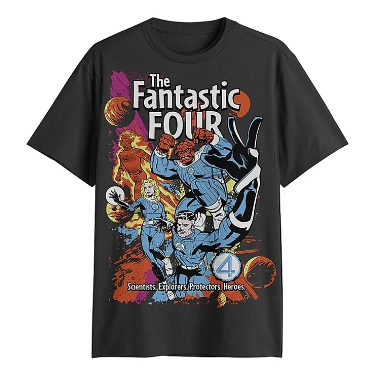 Mens Crew Neck Short Sleeve Classic Fit Marvel Big and Tall Graphic T-Shirt