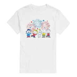 Mens Crew Neck Short Sleeve Classic Fit Peanuts Snoopy Big and Tall Graphic T-Shirt