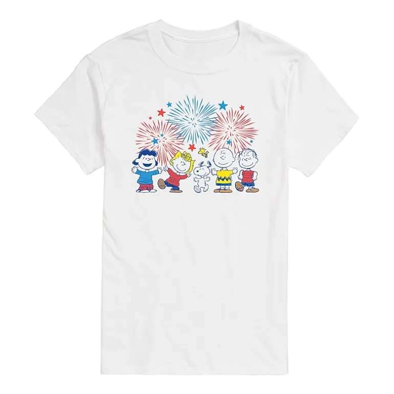Mens Crew Neck Short Sleeve Classic Fit Peanuts Snoopy Big and Tall Graphic T-Shirt