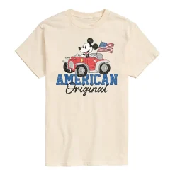 Mens Crew Neck Short Sleeve Classic Fit Mickey Mouse Big and Tall Graphic T-Shirt