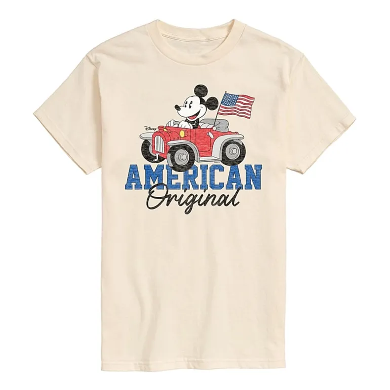 Mens Crew Neck Short Sleeve Classic Fit Mickey Mouse Big and Tall Graphic T-Shirt