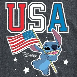 Mens Crew Neck Short Sleeve Classic Fit Lilo & Stitch Big and Tall Graphic T-Shirt