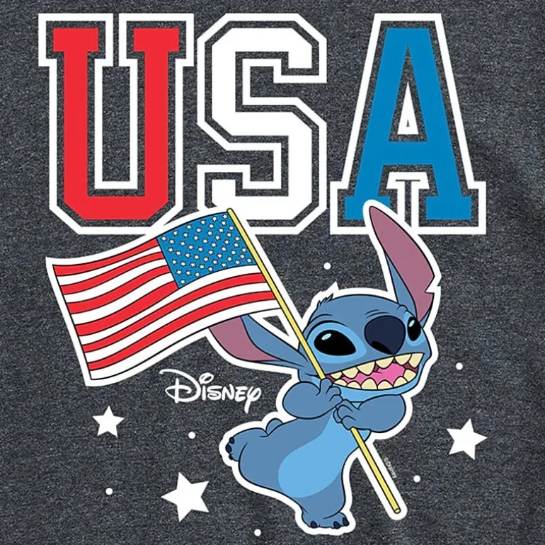 Mens Crew Neck Short Sleeve Classic Fit Lilo & Stitch Big and Tall Graphic T-Shirt