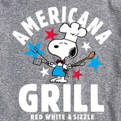 Mens Crew Neck Short Sleeve Classic Fit Peanuts Snoopy Big and Tall Graphic T-Shirt
