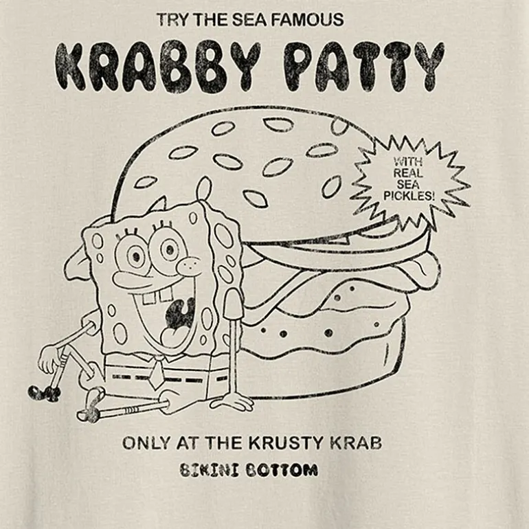 Mens Crew Neck Short Sleeve Classic Fit Spongebob Big and Tall Graphic T-Shirt