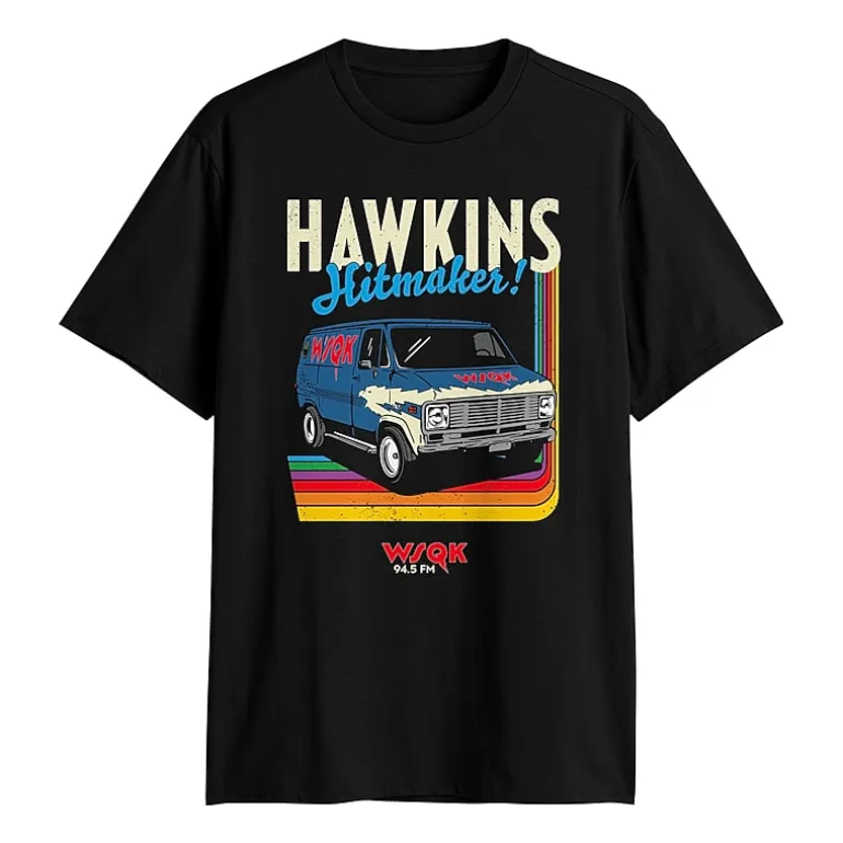 Mens Crew Neck Short Sleeve Classic Fit Stranger Things Big and Tall Graphic T-Shirt