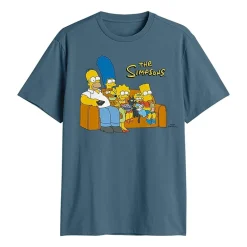 Mens Crew Neck Short Sleeve Classic Fit The Simpsons Big and Tall Graphic T-Shirt