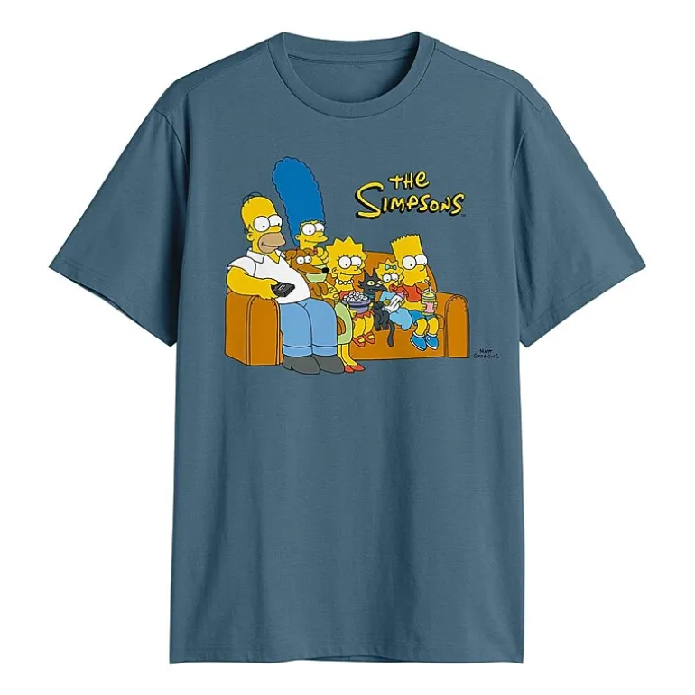 Mens Crew Neck Short Sleeve Classic Fit The Simpsons Big and Tall Graphic T-Shirt