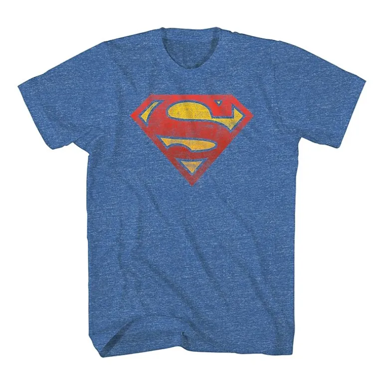 Mens Crew Neck Short Sleeve Regular Fit Superman Big and Tall Graphic T-Shirt