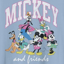 Mens Crew Neck Short Sleeve Regular Fit Mickey and Friends Mickey Mouse Graphic T-Shirt