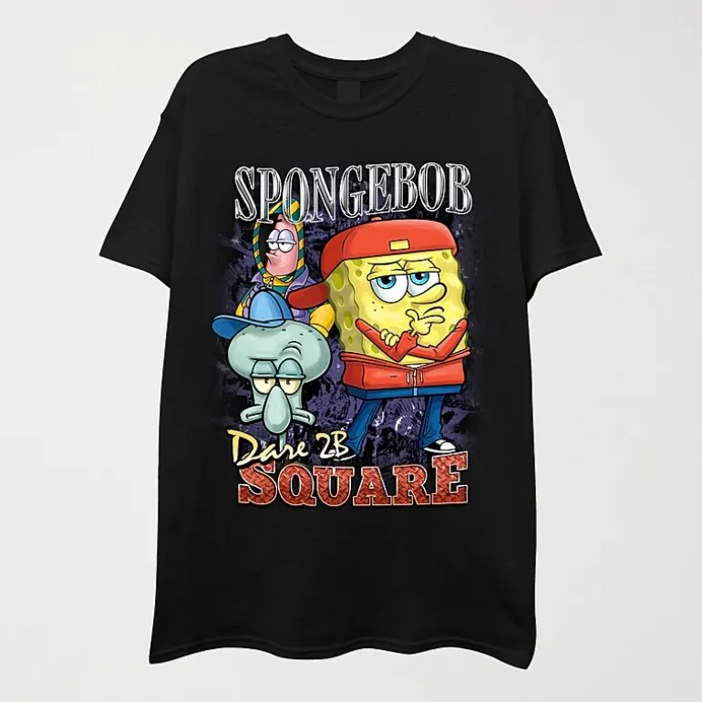 Mens Crew Neck Short Sleeve Regular Fit Spongebob Graphic T-Shirt