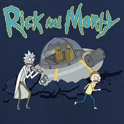 Mens Crew Neck Short Sleeve Regular Fit Rick and Morty Graphic T-Shirt