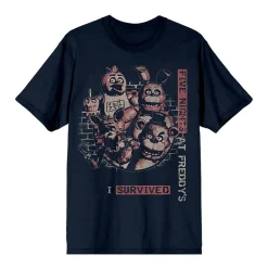 Mens Crew Neck Short Sleeve Regular Fit Five Nights at Freddys Graphic T-Shirt