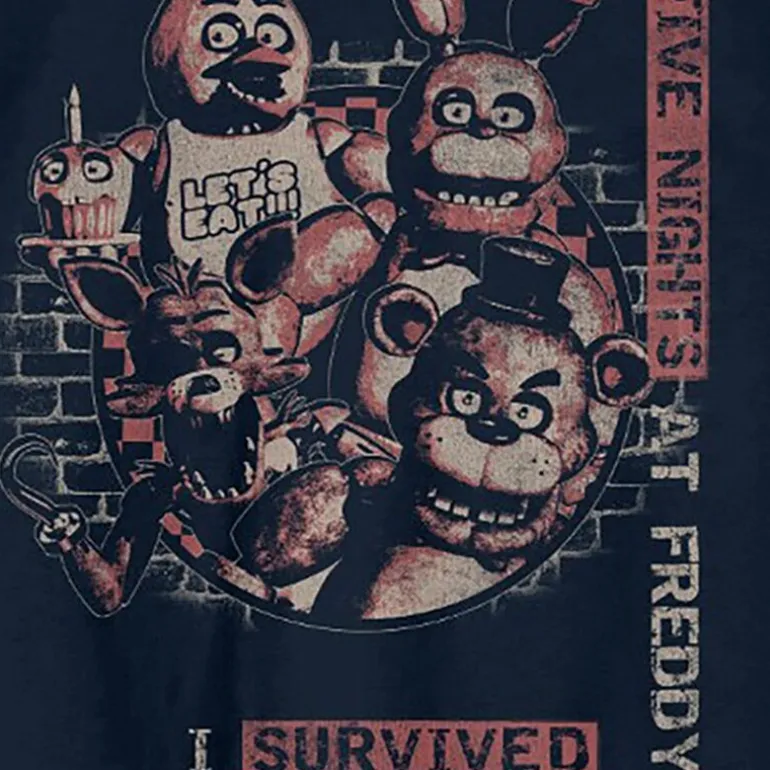 Mens Crew Neck Short Sleeve Regular Fit Five Nights at Freddys Graphic T-Shirt