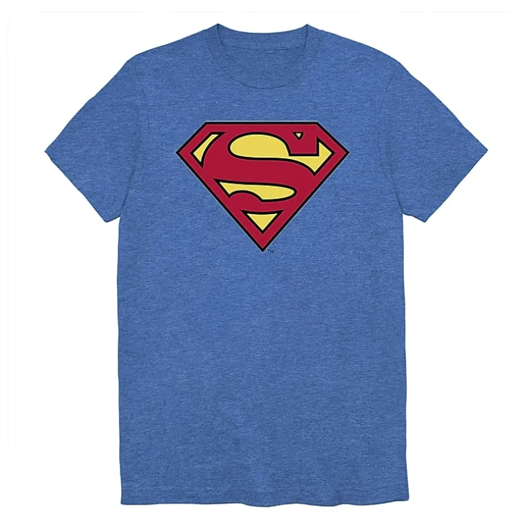 Mens Crew Neck Short Sleeve Regular Fit DC Comics Superman Graphic T-Shirt