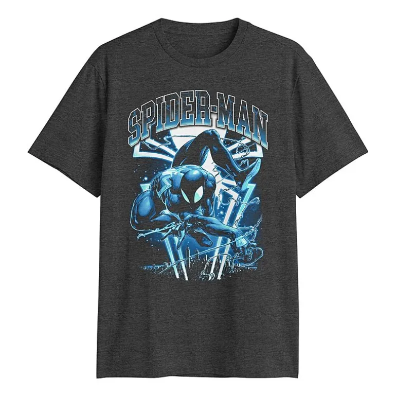 Mens Crew Neck Short Sleeve Regular Fit Spiderman Venom Graphic T-Shirt