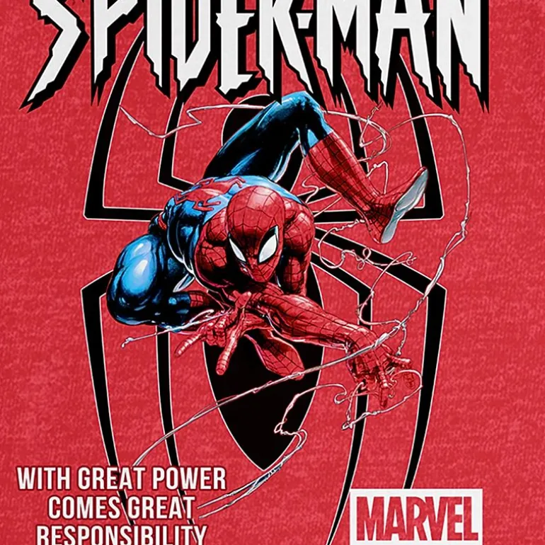 Mens Crew Neck Short Sleeve Regular Fit Spiderman Graphic T-Shirt