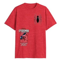 Mens Crew Neck Short Sleeve Regular Fit Spiderman Graphic T-Shirt