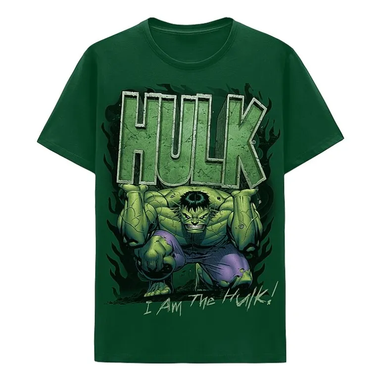 Mens Crew Neck Short Sleeve Regular Fit Hulk Graphic T-Shirt