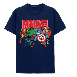 Mens Crew Neck Short Sleeve Regular Fit Marvel Graphic T-Shirt