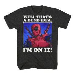Mens Crew Neck Short Sleeve Regular Fit Deadpool Big and Tall Graphic T-Shirt