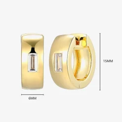 Mens 5/8 CT. T.W. Cubic Zirconia 18K Gold Over Silver 15.1mm Hoop Earrings