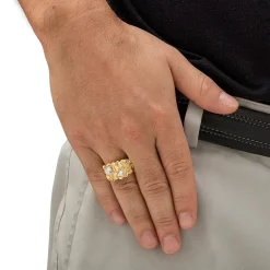 Mens 1 1/10 CT. T.W. Cubic Zirconia 14K Gold Over Brass Round Fashion Ring