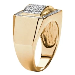 Mens 1 1/10 CT. T.W.  Cubic Zirconia 18K Gold Over Silver Fashion Ring