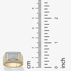 Mens 1 1/10 CT. T.W. Cubic Zirconia 18K Gold Over Silver Fashion Ring