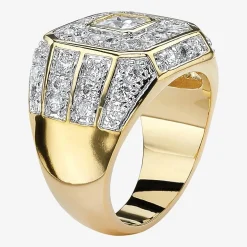 Mens 2 1/3 CT. T.W. Cubic Zirconia 14K Gold Over Brass Fashion Ring
