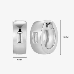 Mens 5/8 CT. T.W. Cubic Zirconia Sterling Silver 15.1mm Hoop Earrings