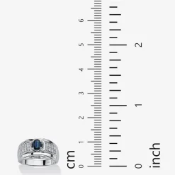 Mens 1 1/2 CT. T.W. Genuine Blue Sapphire Sterling Silver Fashion Ring