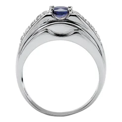 Mens 1 1/2 CT. T.W. Genuine Blue Sapphire Sterling Silver Fashion Ring