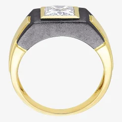 Mens 2 CT. T.W. Lab Created White Moissanite 18K Gold Over Silver Fashion Ring