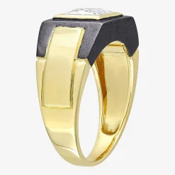 Mens 2 CT. T.W. Lab Created White Moissanite 18K Gold Over Silver Fashion Ring