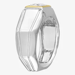 Mens 1 1/5 CT. T.W. Lab Created White Moissanite 18K Two Tone Gold Over Silver Fashion Ring