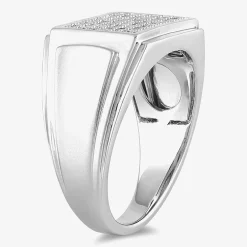 Mens 1/2 CT. T.W. Lab Grown White Diamond Sterling Silver Cluster Fashion Ring