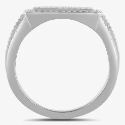 Mens 5/8 CT. T.W. Lab Grown White Diamond Sterling Silver Cluster Fashion Ring