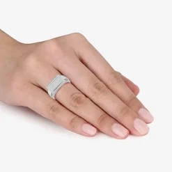 Mens 5/8 CT. T.W. Lab Grown White Diamond Sterling Silver Cluster Fashion Ring