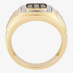 Mens 3/4 CT. T.W. Natural Champagne Diamond 10K Gold Fashion Ring