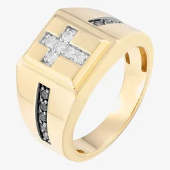 Mens 1/2 CT. T.W. Natural Diamond 10K Gold Fashion Ring