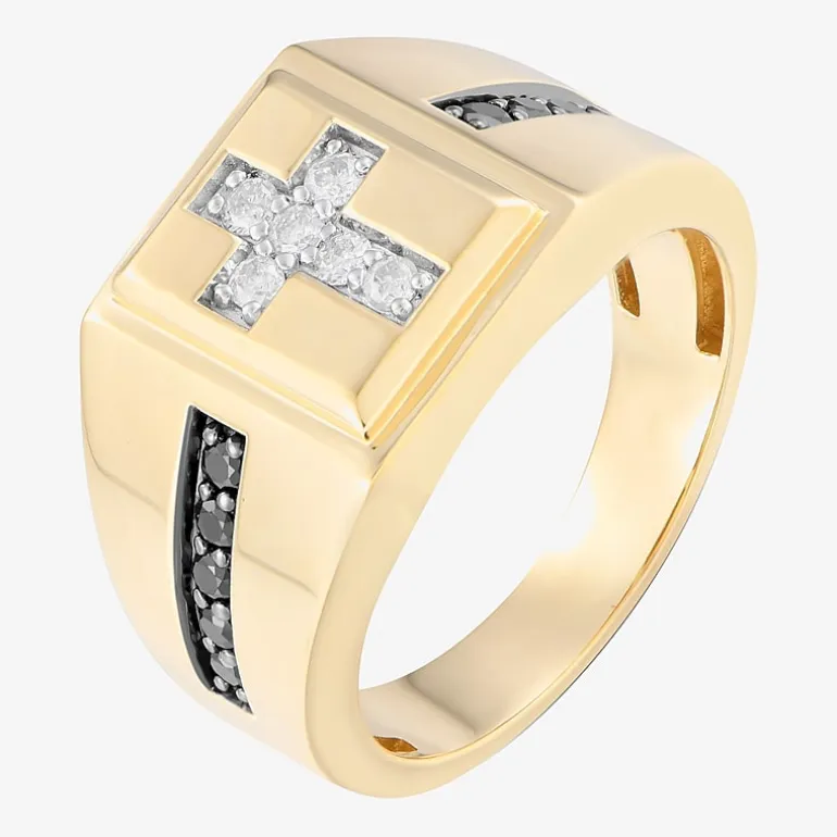 Mens 1/2 CT. T.W. Natural Diamond 10K Gold Fashion Ring