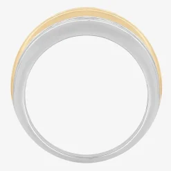 Mens 1 CT.T.W. Natural Diamond 10K Two-Tone Gold Band Ring