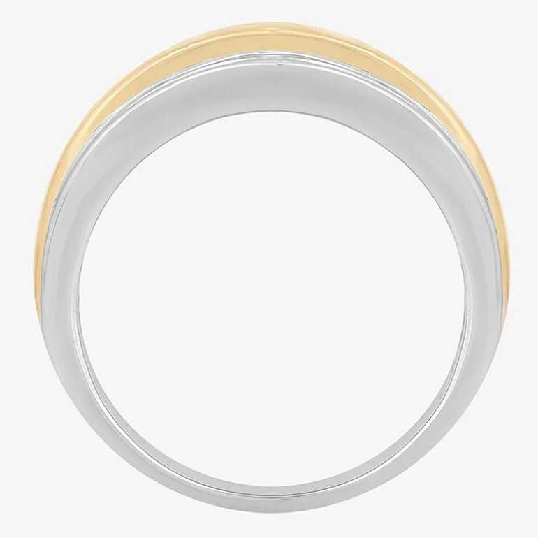 Mens 1 CT.T.W. Natural Diamond 10K Two-Tone Gold Band Ring