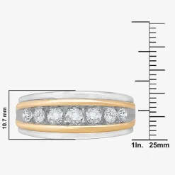 Mens 1 CT.T.W. Natural Diamond 10K Two-Tone Gold Band Ring