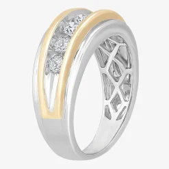 Mens 1 CT.T.W. Natural Diamond 10K Two-Tone Gold Band Ring