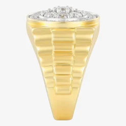 Mens 1 3/4 CT. T.W. Natural White Diamond 14K Gold Over Silver Fashion Ring