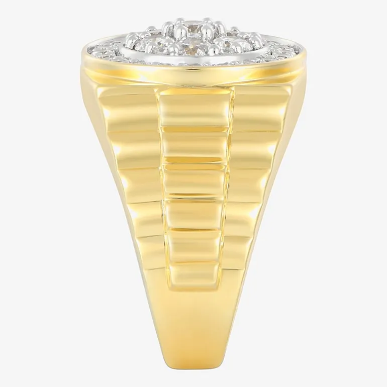 Mens 1 3/4 CT. T.W. Natural White Diamond 14K Gold Over Silver Fashion Ring
