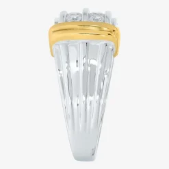 Mens 1 CT. T.W. Natural White Diamond 14K Gold Over Silver Sterling Silver Fashion Ring