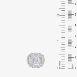 Mens 2 CT. T.W. Natural White Diamond 10K Two Tone Gold Cushion Cluster Halo Fashion Ring